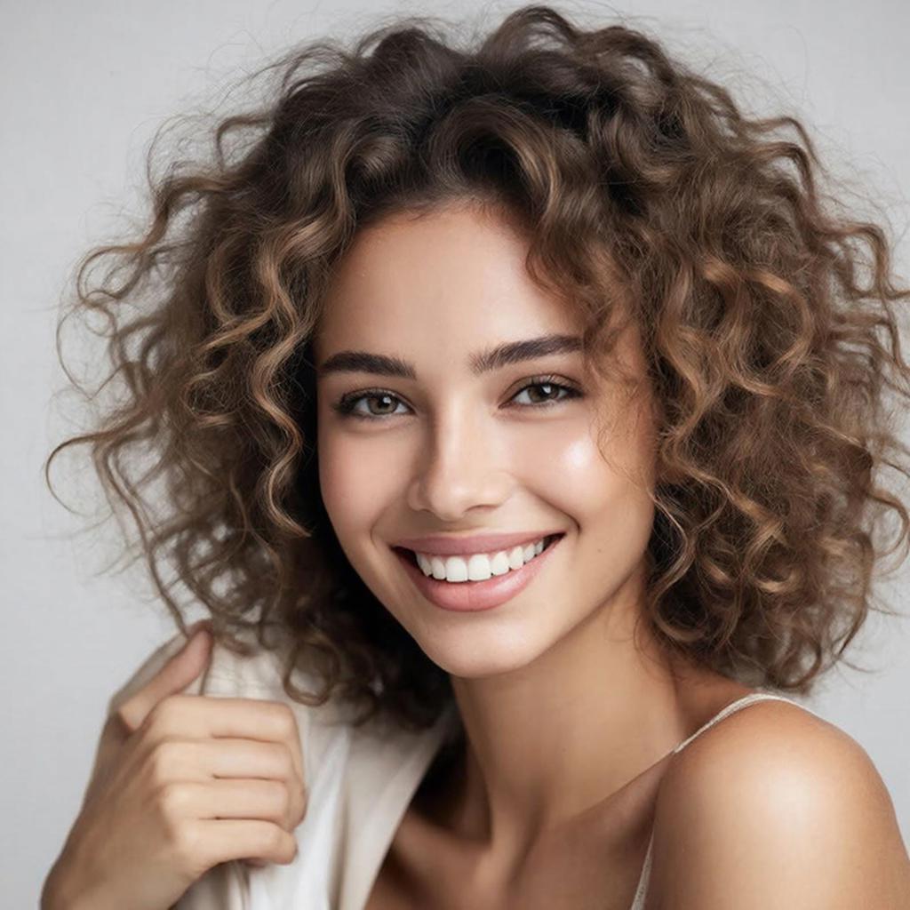 Девушка с упругими мягкими волнами и естественным объёмом