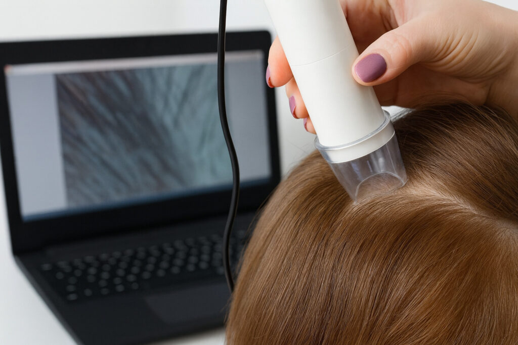 Процедура трихоскопии: исследование кожи головы под увеличением