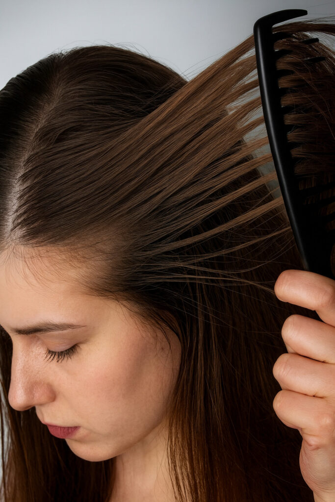 Жирные волосы при расчёсывании крупной расчёской